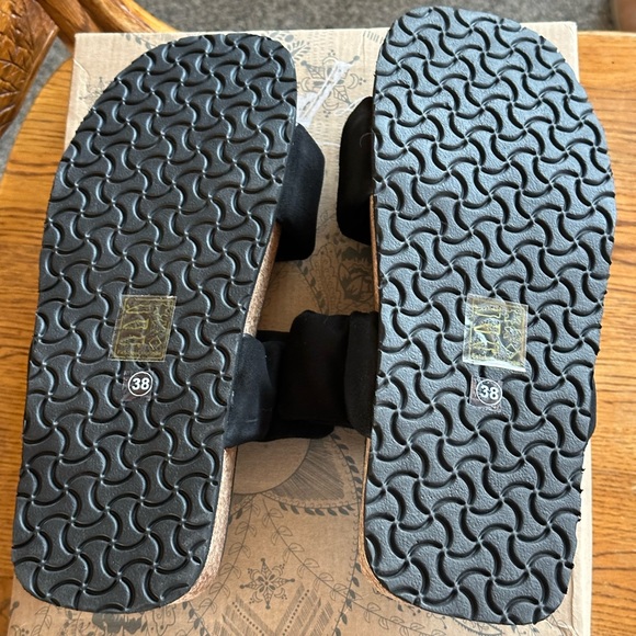 FREE PEOPLE NIB Fairmount Flared Sandals Black US 7.5 / EU 38. Boho Beachy Comfy - Picture 14 of 15